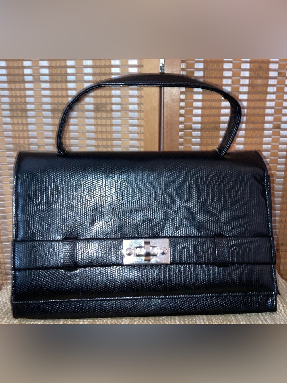 Murval | Vintage Women’s Classic Black Faux Leather Top-Handle Bag